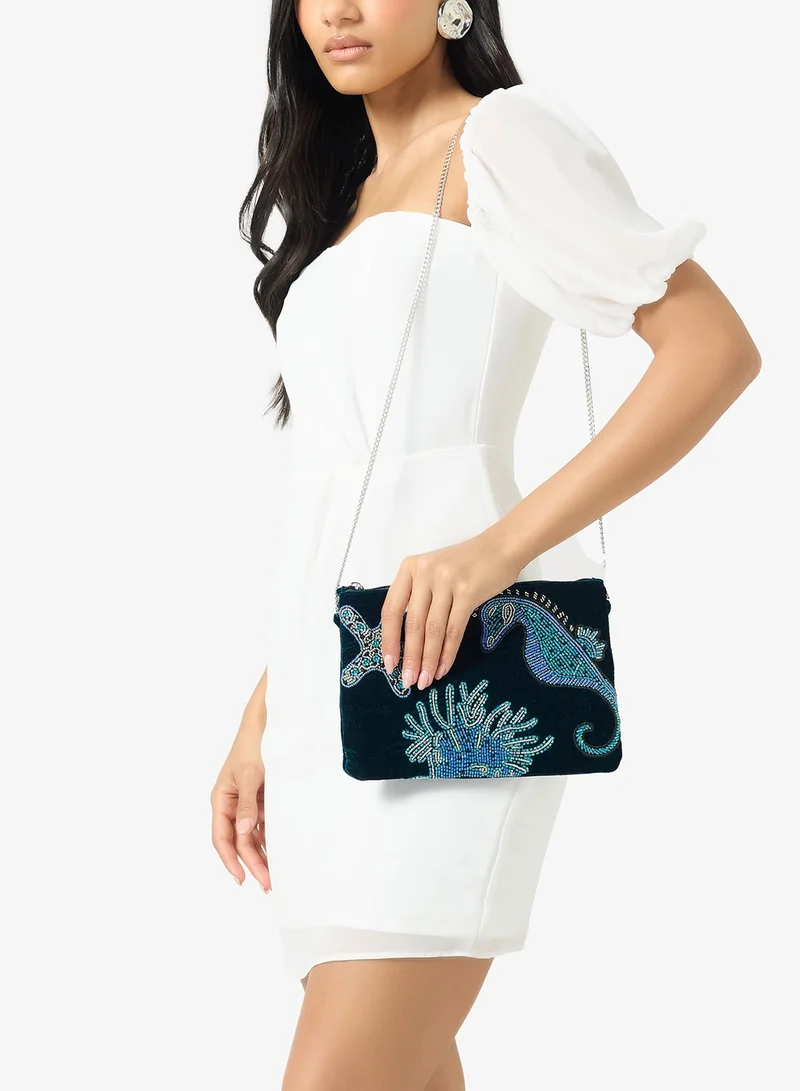 جينجر بوتيك حقيبة شاطئ مطرزة