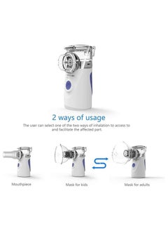 OMAKSS Handheld Mesh Nebulizer Automatic Inhalators for Adults and Children Mini Ultrasonic Humidifier for Home and Travel Use Mesh Inhalators with Masks and Mouthpieces  - Image 2