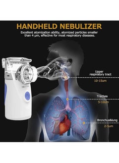 OMAKSS Handheld Mesh Nebulizer Automatic Inhalators for Adults and Children Mini Ultrasonic Humidifier for Home and Travel Use Mesh Inhalators with Masks and Mouthpieces  - Image 4