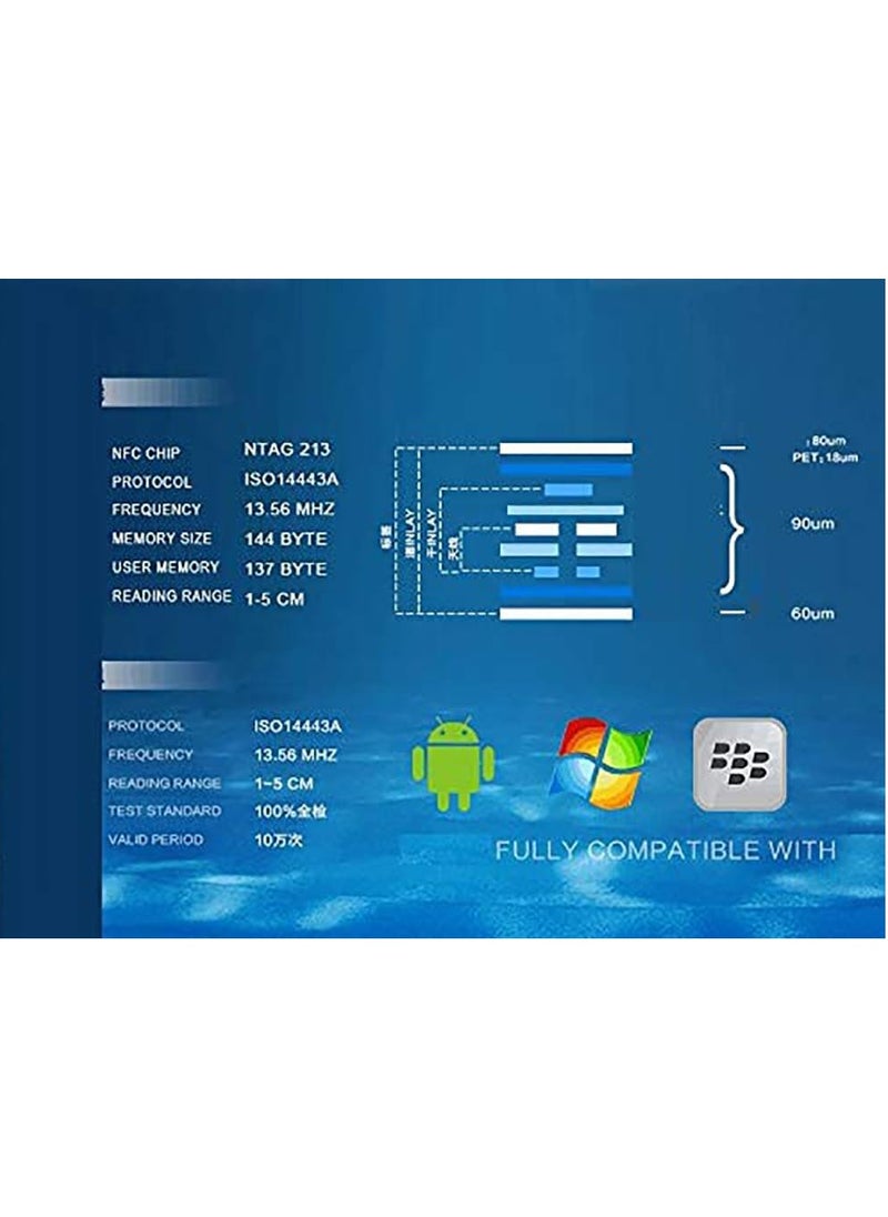 Rubik NFC 213 Tag, Anti Metal Ntag 213 Self-adhesive Stickers Universal Label RFID Key Token Tags Support 13.56mhz RFID and NFC IC (30 Tags)  - Image 3