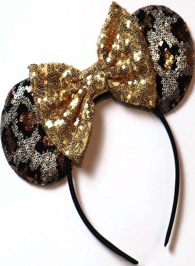 CLGIFT Leopard Minnie Ears, Animal Kingdom Ears, Lion King Minnie (Gold)