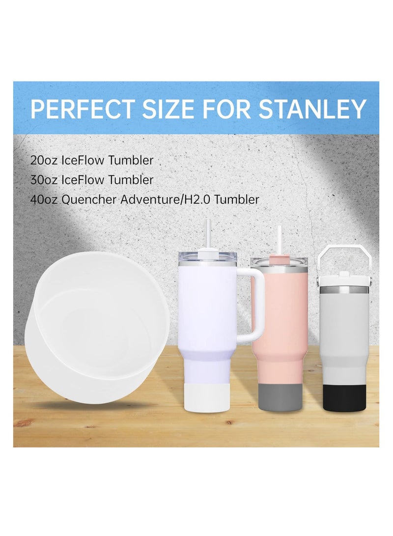 Meetion 3pcs Silicone Boot for Stanley 40 oz Quencher Tumbler,Silicone Cups Sleeve for Stanley IceFlow 20oz 30oz,Stanley Cup Accessories, Protective Cover for Water Bottle Bottom - Image 3