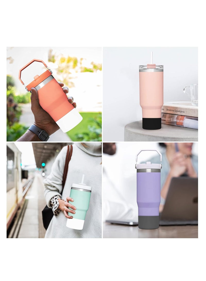 Meetion 3pcs Silicone Boot for Stanley 40 oz Quencher Tumbler,Silicone Cups Sleeve for Stanley IceFlow 20oz 30oz,Stanley Cup Accessories, Protective Cover for Water Bottle Bottom - Image 5