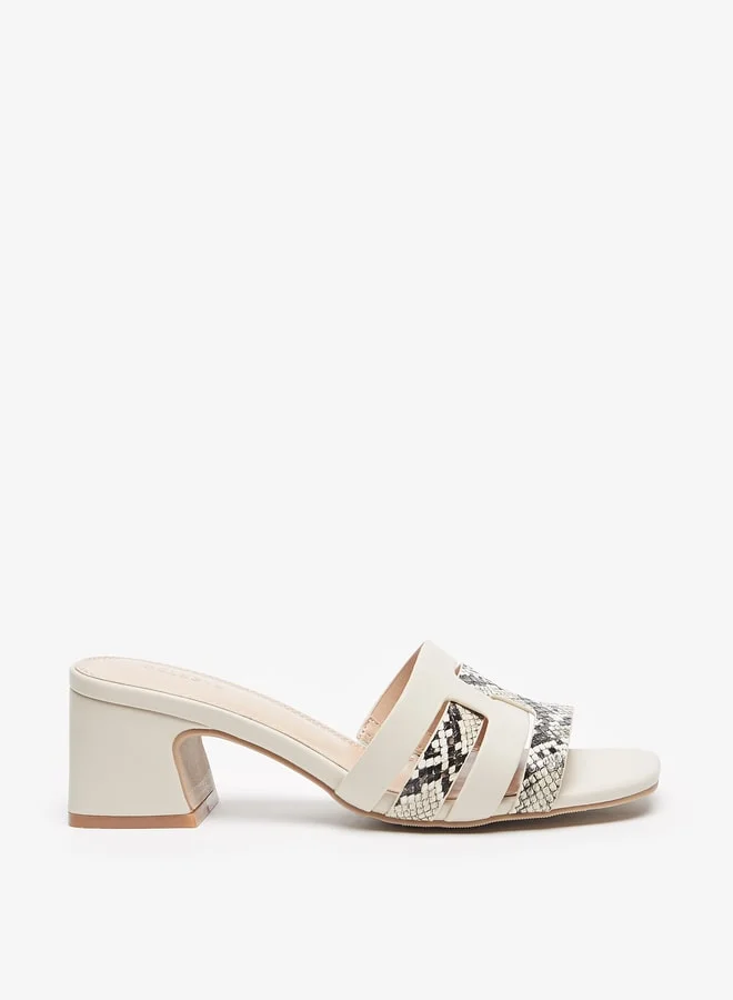 Celeste Women's Animal Textured Slip-On Sandals with Block Heels