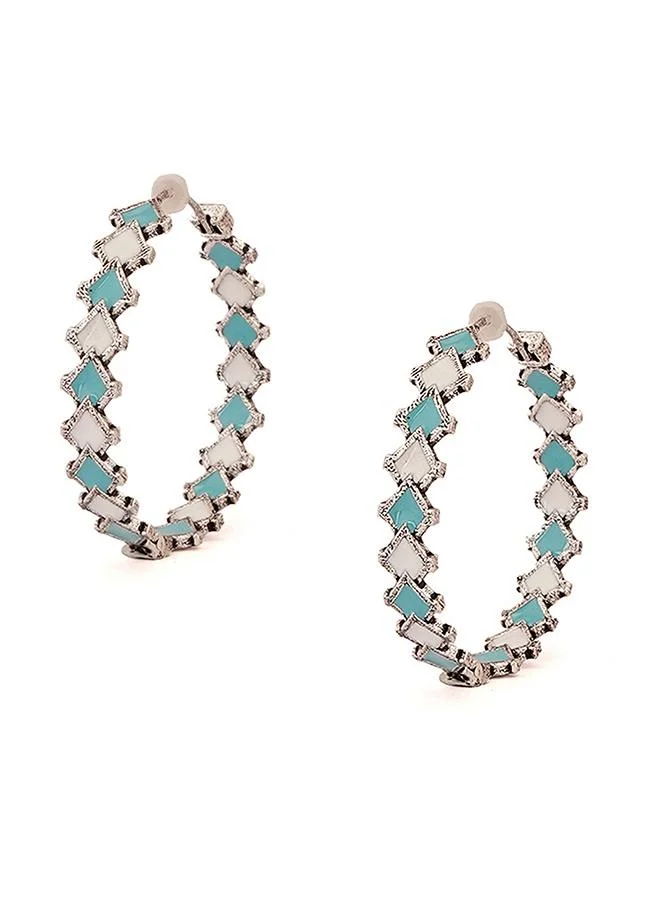 فويلا Fashion Trendy Hoops Silver Brass Earrings