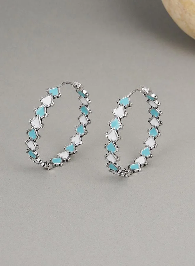 فويلا Fashion Trendy Hoops Silver Brass Earrings