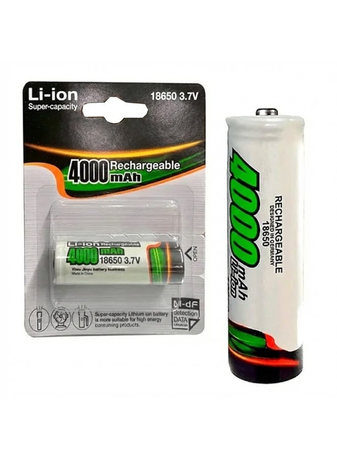 18650 3.7V 4000mAh Super-Capacity Rechargeable Li-ion Battery – High-Performance Lithium-Ion Cell for Flashlights, Power Banks & High-Drain Electronics – Long-Lasting & Stable Power Station