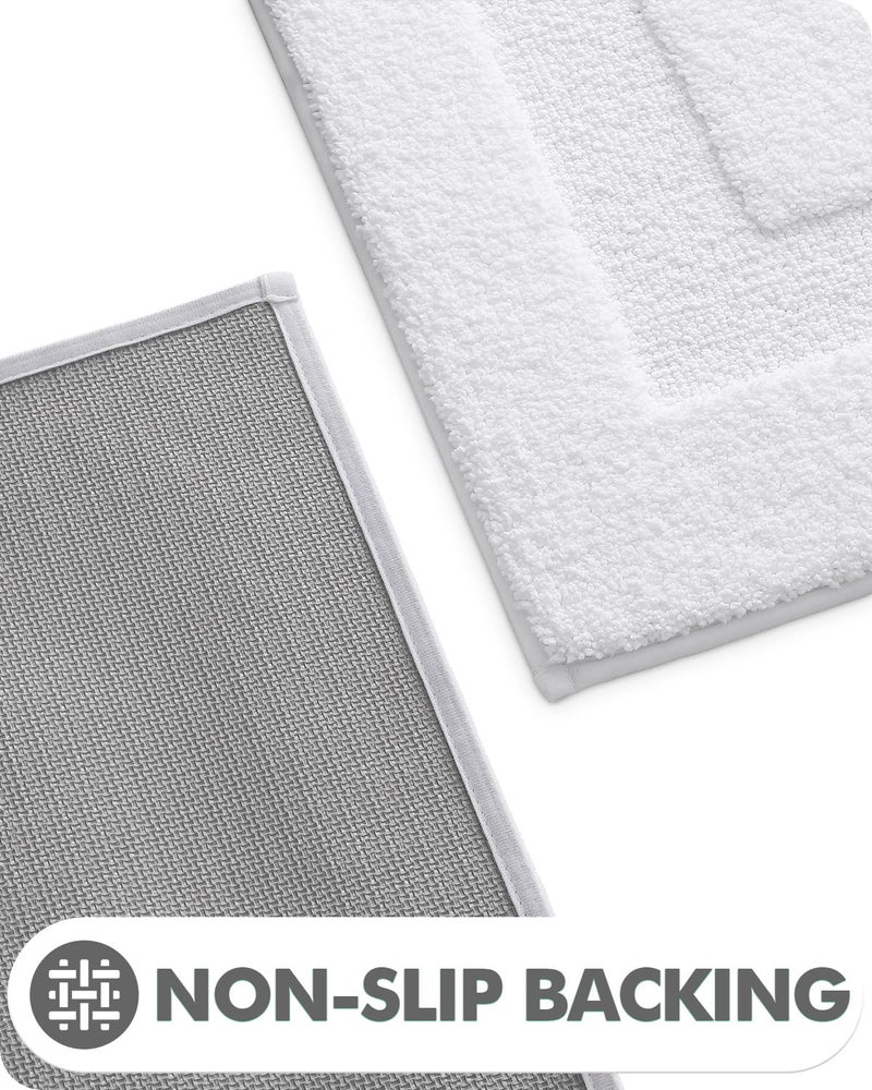 LUMI Bathroom Rugs  24""x36"" Ultra Soft Bath Mats for Bathroom  Absorbent Bath Mat  Microfiber Washable Bath Rug  Non Slip Rubber Backing Shower Rugs for Bathtub  Bathroom Floor  White - Image 4