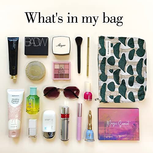 STARDW Cute Makeup Bag Aesthetic Cosmetic Bags for Women Girls, Travel Toiletry Bag Large Capacity Zipper Makeup Pouch, Purse Organizer Pouches,Canvas Lining (Green Mushroom) - Image 3
