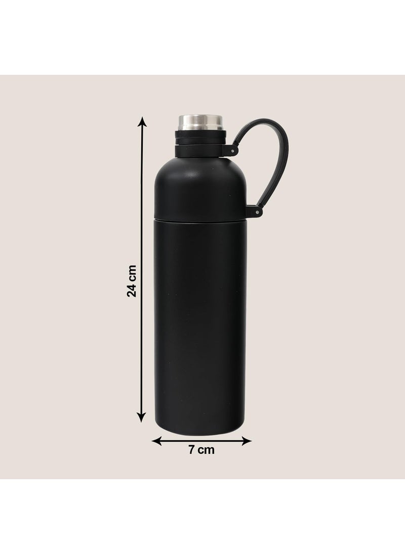Kuber Industries Kuber Industries Vacuum Insulated Stainless Steel Water Bottle with Sipper and Handle | Leakproof, BPA Free, Rustproof | 500 ML | Black  - Image 3