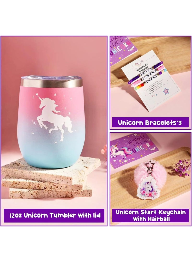 ليموس مجموعة هدايا يونيكورن للبنات، هدايا أعياد الميلاد، صندوق هدايا رمضان، هدايا العودة إلى المدرسة، هدايا التخرج، وألعاب للبنات من سن 3 إلى 18 عامًا، مواد مجمعة باللون الوردي - Image 2