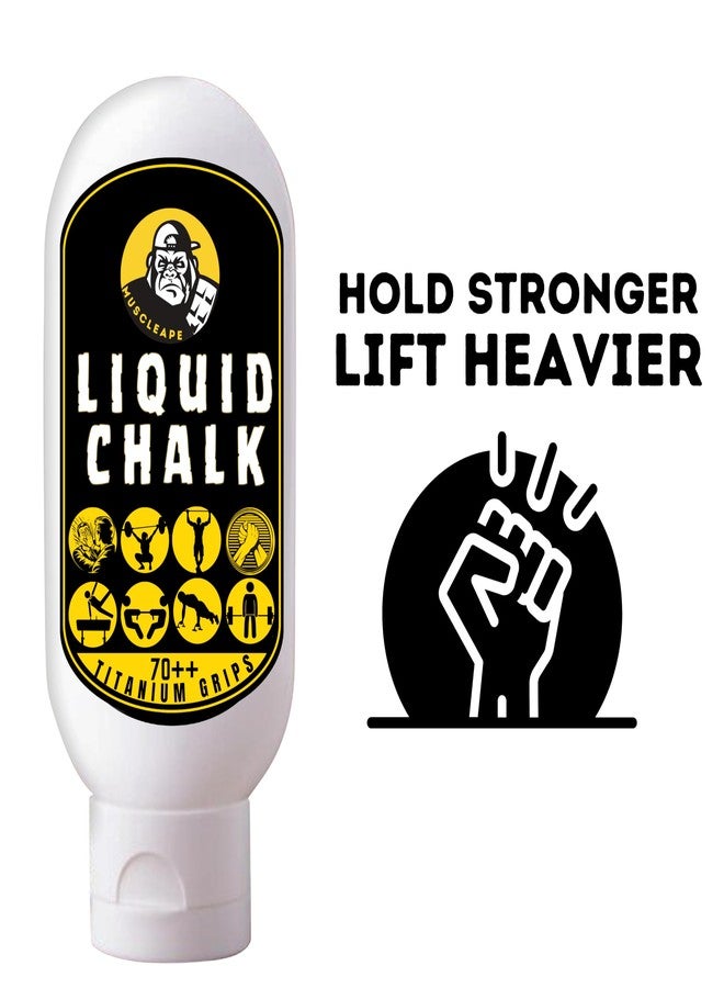 MuscleApe Liquid Chalk Cream 70 ml with 8‑Figure Lifting Straps - Titanium Strength Dry Grip for Sweat‑Free Hands - Weightlifting, Gym, Crossfit, Calisthenics, Gymnastics & Bodybuilding - Image 4