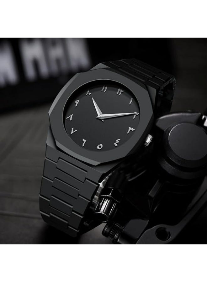 Stainless Steel Watch for Men    Numeral Dial  Square Face Luminous Hands Date Display Waterproof Minimalist and Stylish Design - Image 2