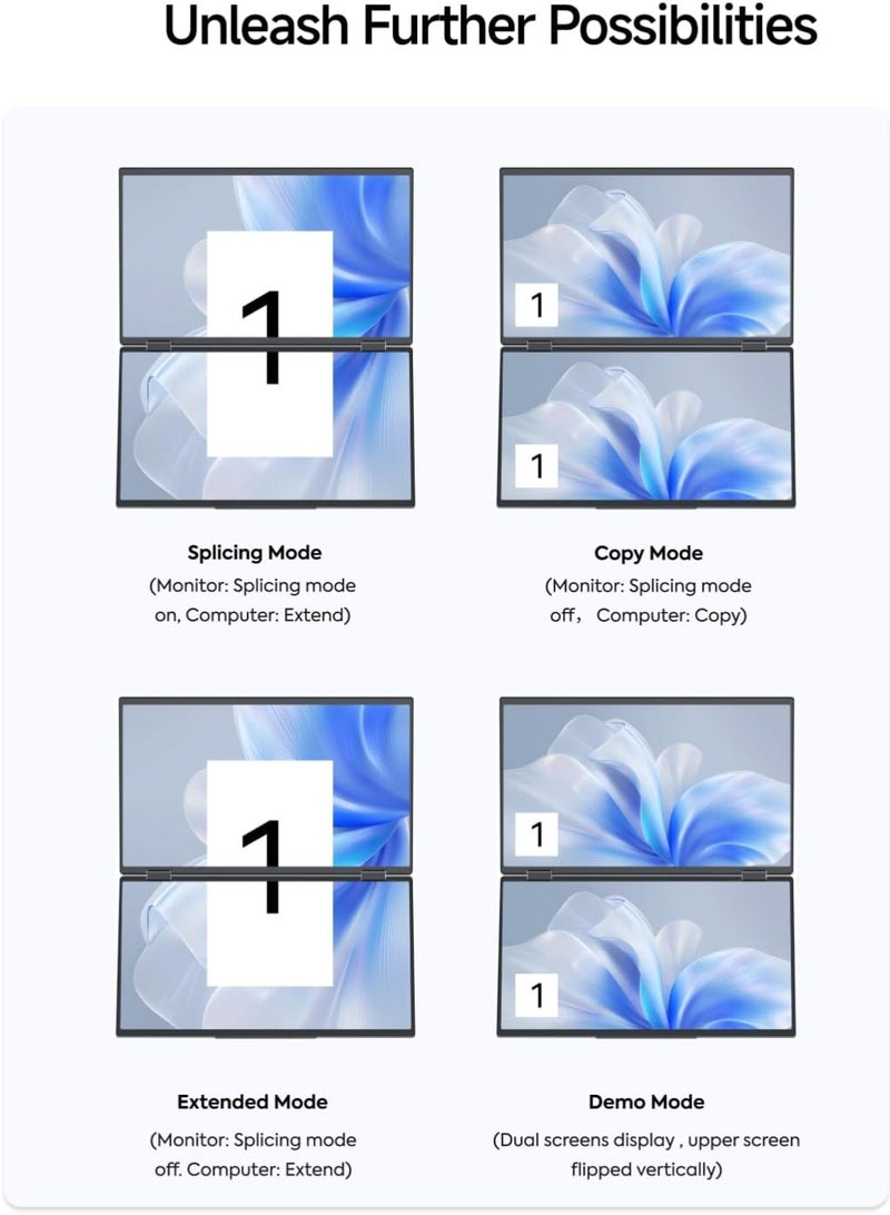 Portable Dual Screen Monitor 15.6 Inch – Lightweight & Easy-to-Use Laptop Screen Extender – Foldable Design for Daily Use - Image 2