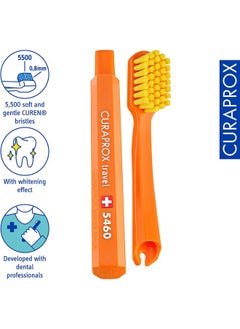CURAPROX مجموعة السفر باللون الأخضر. تتضمن المجموعة فرشاة أسنان للسفر CS 5460، ومعجون أسنان بي يو 10 مل، وفرشاة إنتردينتال CPS prime 07، وCPS prime 09.  - Image 3