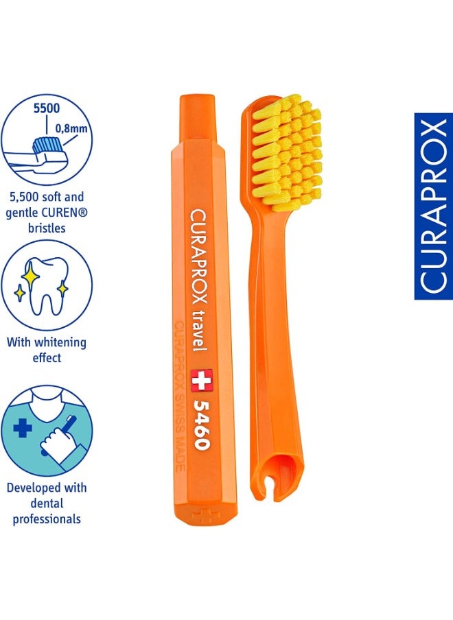 CURAPROX - Travel-Set Green. Set includes Travel Toothbrush CS 5460, 10ml Be You Toothpaste, Interdental Brush CPS prime 07, CPS prime 09. - Image 1