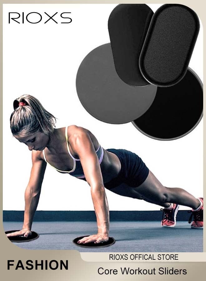 RIOXS 2 Set Core Workout Sliders,Double Sided Sliding Discs,Core Abdominal Strength Sliders,Portable Gliding Discs For Fitness Exercise Yoga Pilates,Working Out Discs For Carpet Hardwood Floors  - Image 1