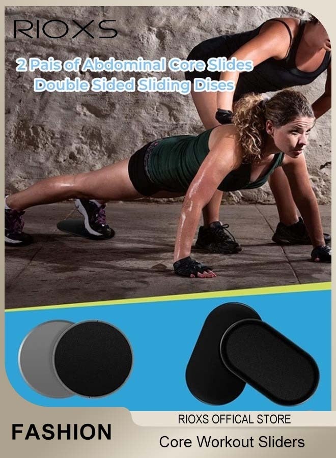 RIOXS 2 Set Core Workout Sliders,Double Sided Sliding Discs,Core Abdominal Strength Sliders,Portable Gliding Discs For Fitness Exercise Yoga Pilates,Working Out Discs For Carpet Hardwood Floors  - Image 2