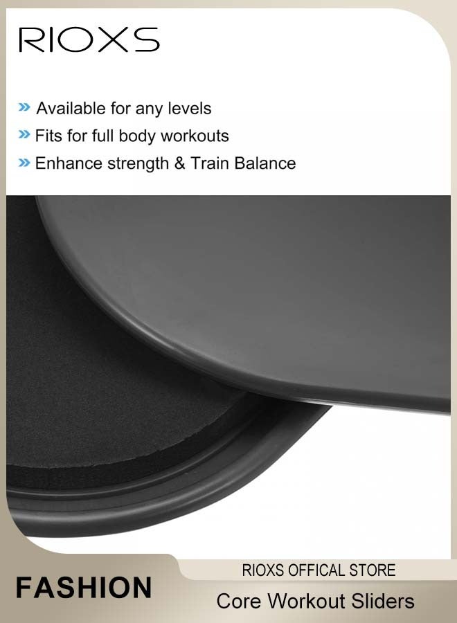 RIOXS 2 Set Core Workout Sliders,Double Sided Sliding Discs,Core Abdominal Strength Sliders,Portable Gliding Discs For Fitness Exercise Yoga Pilates,Working Out Discs For Carpet Hardwood Floors  - Image 5