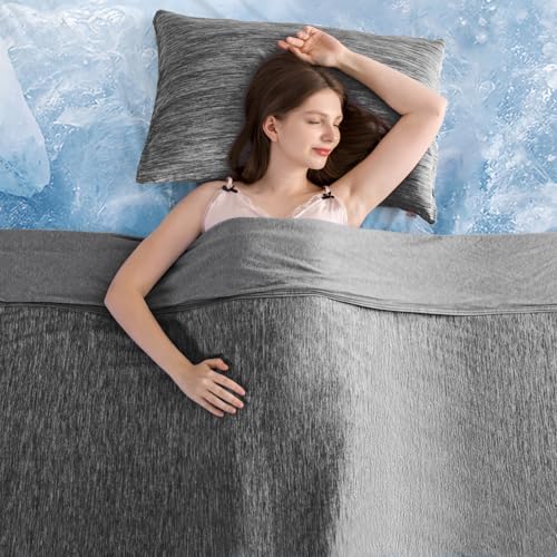 Elegear Revolutionary Cooling Blanket King, Absorbs Heat to Keep Body Cool for Night Sweats, Arc-Chill3.0 Cool Fiber Q-Max>0.5 for Hot Sleepers, Lightweight Summer Cold Blankets for Sleeping 90" x 90" - Image 1