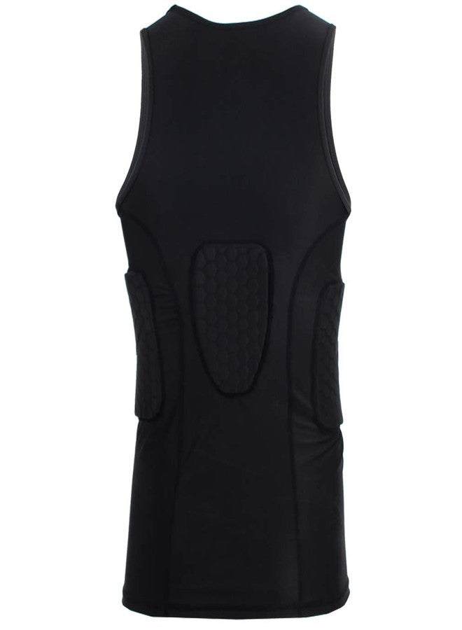 Topeter Minimal Su Protective Gear Guard Impact Underwear Sports Training Shirt Padded Football Jersey Vest Basketball Tank Tops Black XL - Image 3