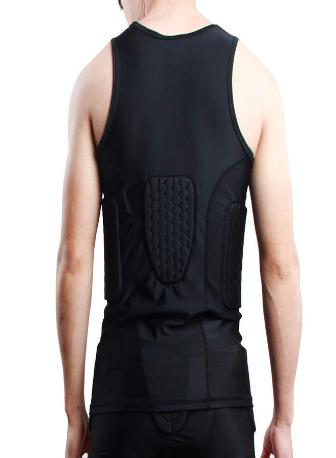Topeter Minimal Su Protective Gear Guard Impact Underwear Sports Training Shirt Padded Football Jersey Vest Basketball Tank Tops Black XL - Image 5