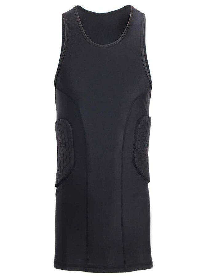 Topeter Minimal Su Protective Gear Guard Impact Underwear Sports Training Shirt Padded Football Jersey Vest Basketball Tank Tops Black XL - Image 1