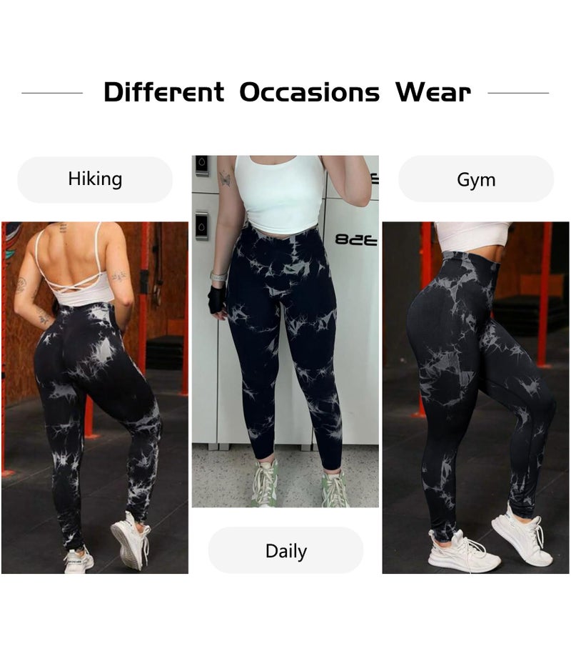 JGS1996 Tie Dye Scrunch Butt Lifting Leggings for Women Booty Sculpting Workout Tight High Waist Tummy Control Yoga Gym Pants - Image 5