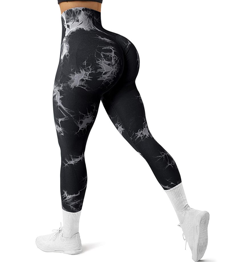 JGS1996 Tie Dye Scrunch Butt Lifting Leggings for Women Booty Sculpting Workout Tight High Waist Tummy Control Yoga Gym Pants - Image 1