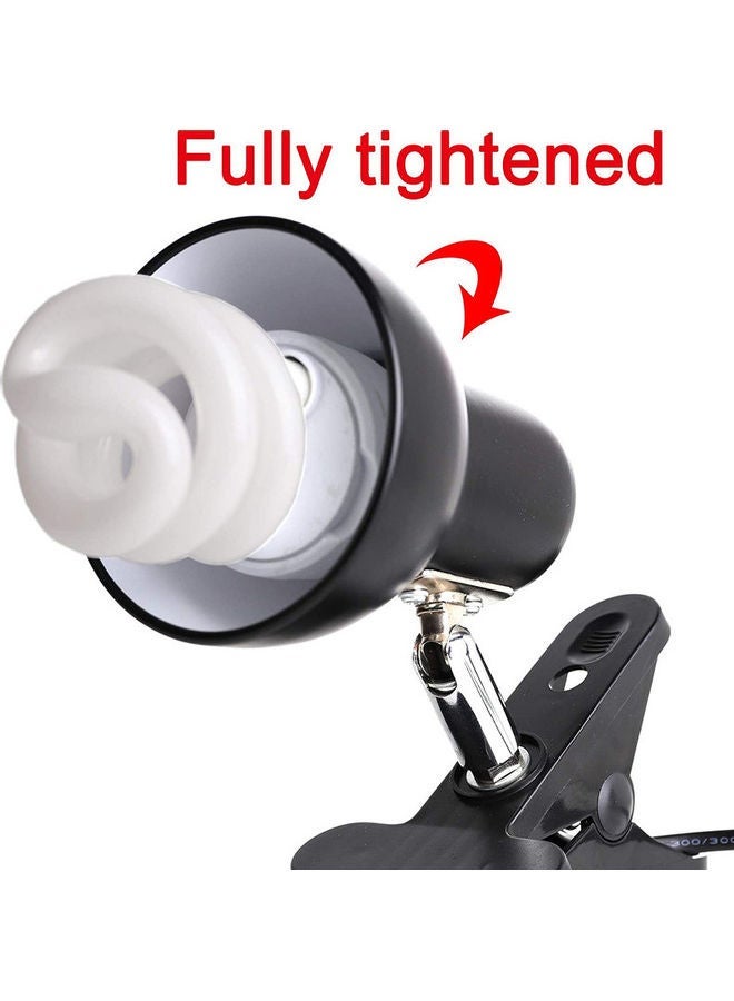 NIBEMINENT Reptile Habitat Lamp Fixture Heating Bulb Holder Black - Image 2