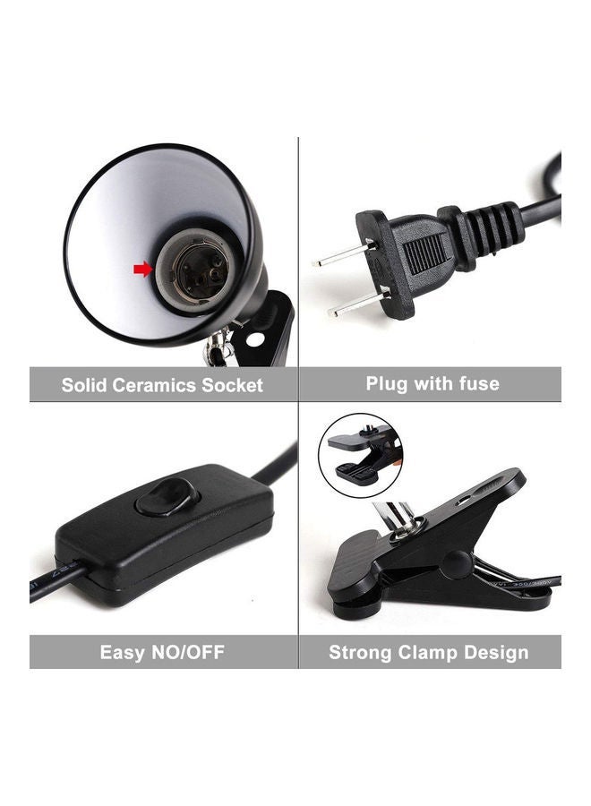 NIBEMINENT Reptile Habitat Lamp Fixture Heating Bulb Holder Black - Image 5