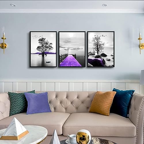 DZRWUBHS Wall Art 3pcs 12x16in Black Framed Canvas Modern Bathroom Wall Decor Painting Abstract Wall Art for Living Room Bedroom Kitchen Dormitory - Image 3