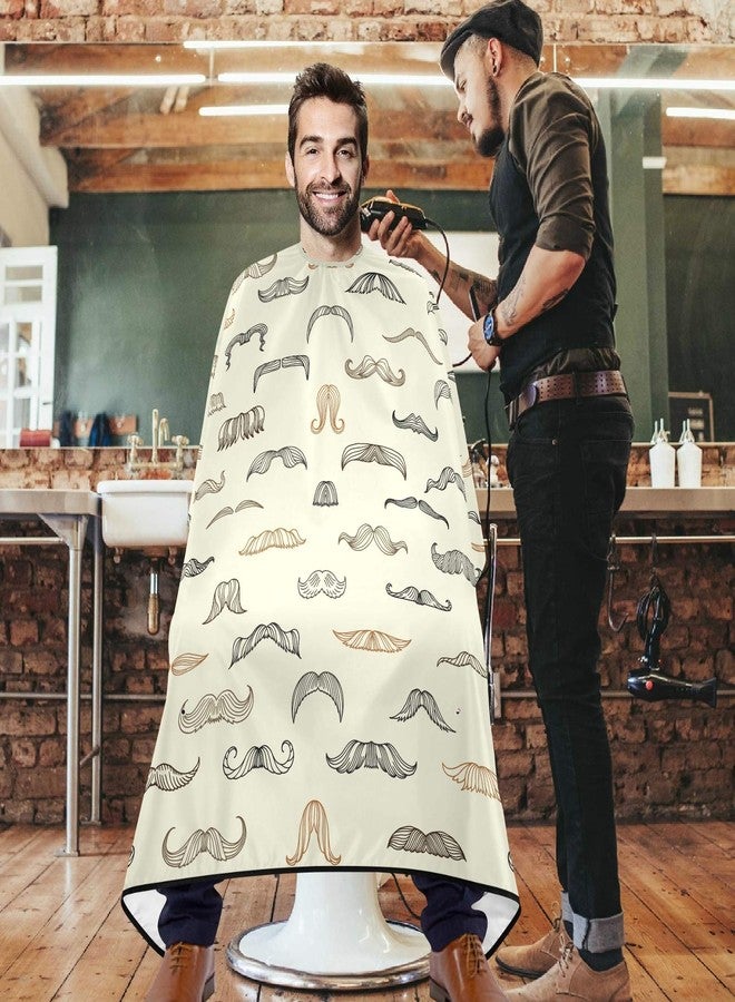 visesunny Mustache Men Barber Cape Anti-Static Hair Cutting Cape with Snap Closure Professional Salon Polyester Beard Shaving Bib Water-Resistant Hairdressing Cape Adjustable Snap - Image 2