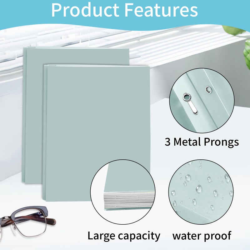 Kioeee Folders with Pockets and Prongs,6 Pack Heavy Duty Plastic Pocket Folders with 3 Prongs and Business Card Slot,Fit Letter Size Paper,Assorted Color for Home,School and Office - Image 3