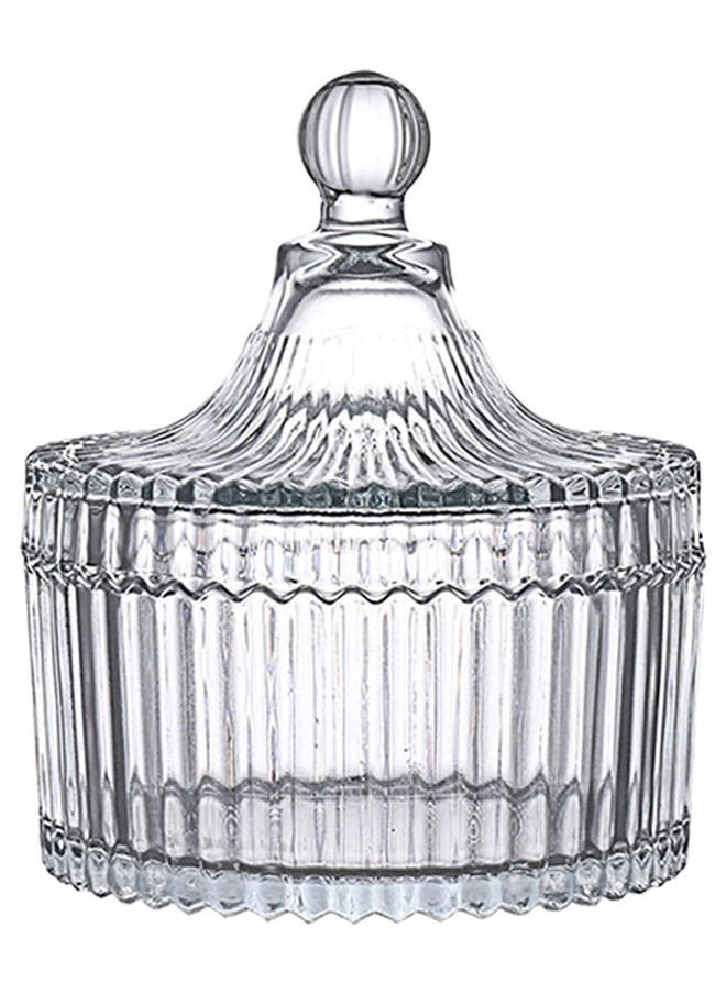 AKDC Glass Sugar Bowl With Glass Lid Crystal Candy Dish With Lid Decorative Covered Candy Jar 3.94" X 2.64"  - Image 2