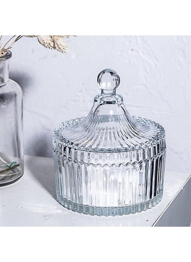 AKDC Glass Sugar Bowl With Glass Lid Crystal Candy Dish With Lid Decorative Covered Candy Jar 3.94" X 2.64"  - Image 4