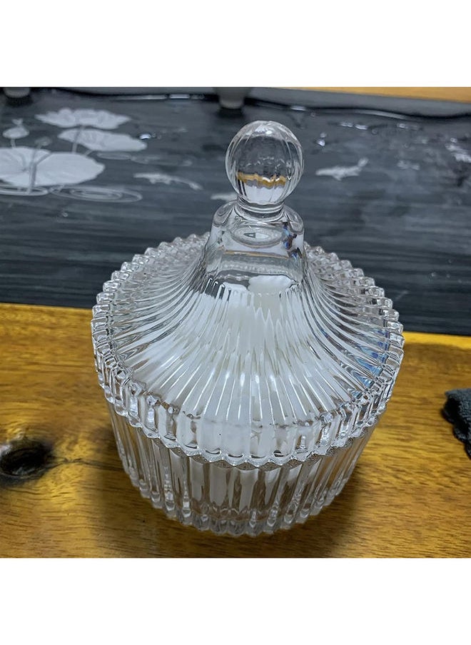 AKDC Glass Sugar Bowl With Glass Lid Crystal Candy Dish With Lid Decorative Covered Candy Jar 3.94" X 2.64"  - Image 5