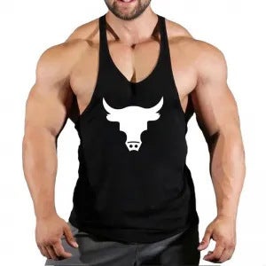 Mens Loose Fit Tank Top Sleeveless Muscle Vest White.  - Image 4