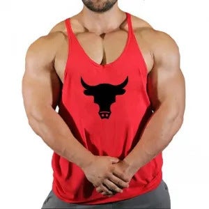 Mens Loose Fit Tank Top Sleeveless Muscle Vest White.  - Image 2