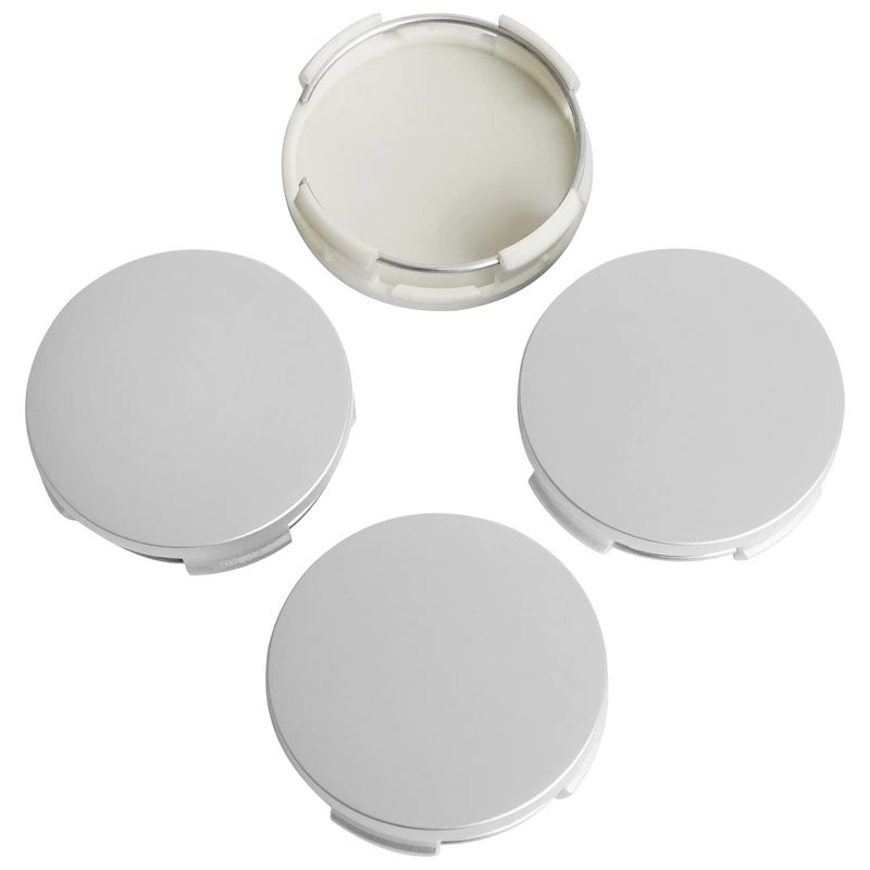 أغطية مركز العجلات 63MM بحجم 25 إنش من كيتس برو لسيارات تويوتا كورولا وكامري وهايلاندر وRAV4 عبوة من 4 فضي خارجي 63MM داخلي 61MM