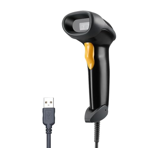 EYOYO ماسح الباركود اليدوي USB 2D من Eyoyo EYH2، ماسح QR تلقائي سلكي مع كابل USB طويل لنقاط البيع والدفع عبر الهاتف المحمول، متجر الراحة، السوبر ماركت، المستودع - Image 1