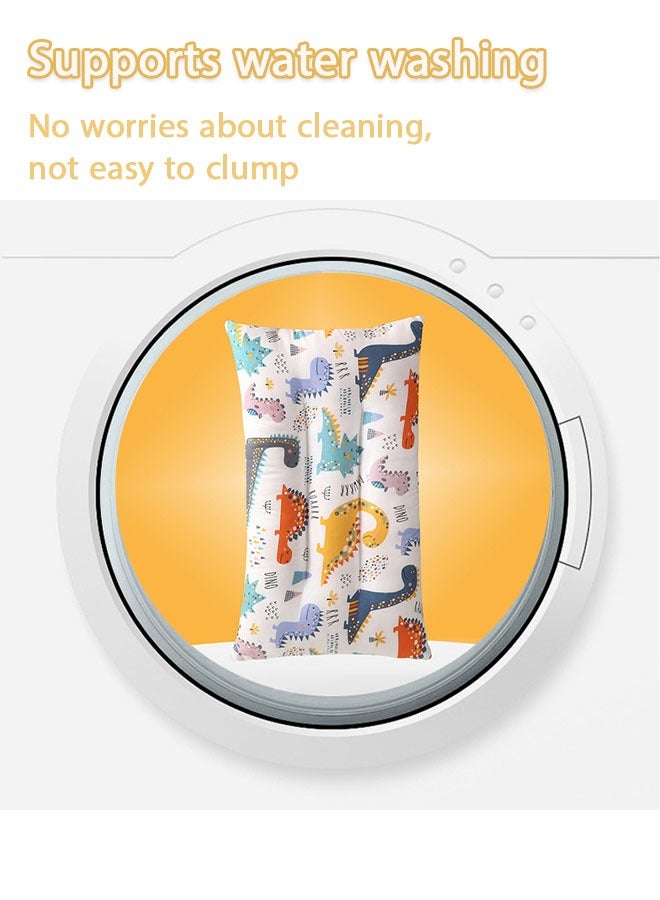 DOOKOO Baby Pillow, Cotton Soothing Touch Granular Velvet Pillow, Pure Cotton Pillow Core, Baby Nap Pillow, Cartoon Print Pattern, Active Printing and Dyeing Process, Removable and Washable, Pink - Image 5