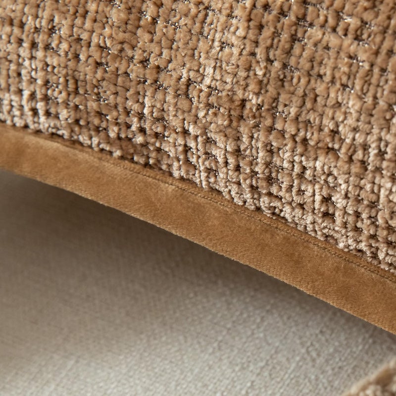 Yaertun Pack of 2 Chenille Textured Decorative Throw Pillow Covers Accent Solid Cushion Cover Soft Cozy Pillow Case with Velvet Back for Couch Sofa Bed Living Room 16x16 Inch Light Brown - Image 3