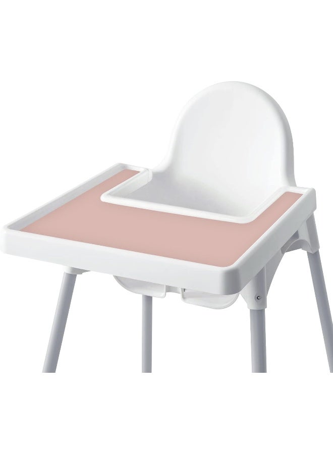 Mintlyfe High Chair Placemat for IKEA Antilop Baby High Chair, Silicone Placemats, High Chair Tray Finger Foods Placemat for Boys and Girls, Babies, Toddlers (Blush) - Image 1