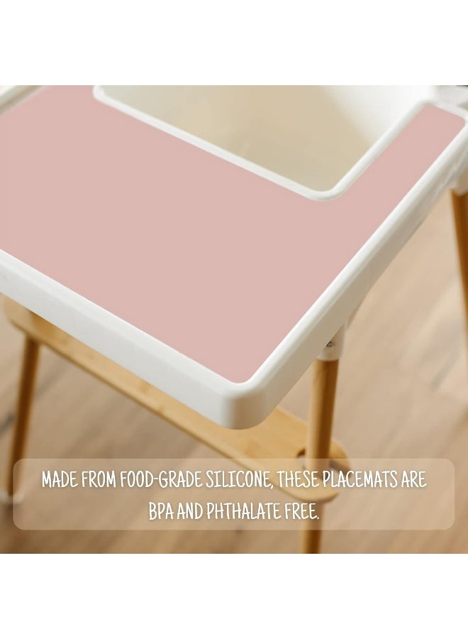 Mintlyfe High Chair Placemat for IKEA Antilop Baby High Chair, Silicone Placemats, High Chair Tray Finger Foods Placemat for Boys and Girls, Babies, Toddlers (Blush) - Image 3
