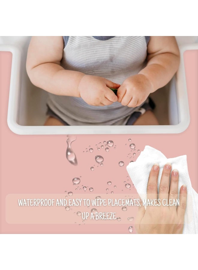 Mintlyfe High Chair Placemat for IKEA Antilop Baby High Chair, Silicone Placemats, High Chair Tray Finger Foods Placemat for Boys and Girls, Babies, Toddlers (Blush) - Image 4