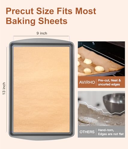 Avirho Unbleached Parchment Paper Baking Sheets, 9x13IN Precut Non-Stick Parchment Paper for Baking, Grilling, Air Fryer, Steaming-70 Sheets Unbleached Parchment Sheets for Bread Cup Cake Cookie And More - Image 5