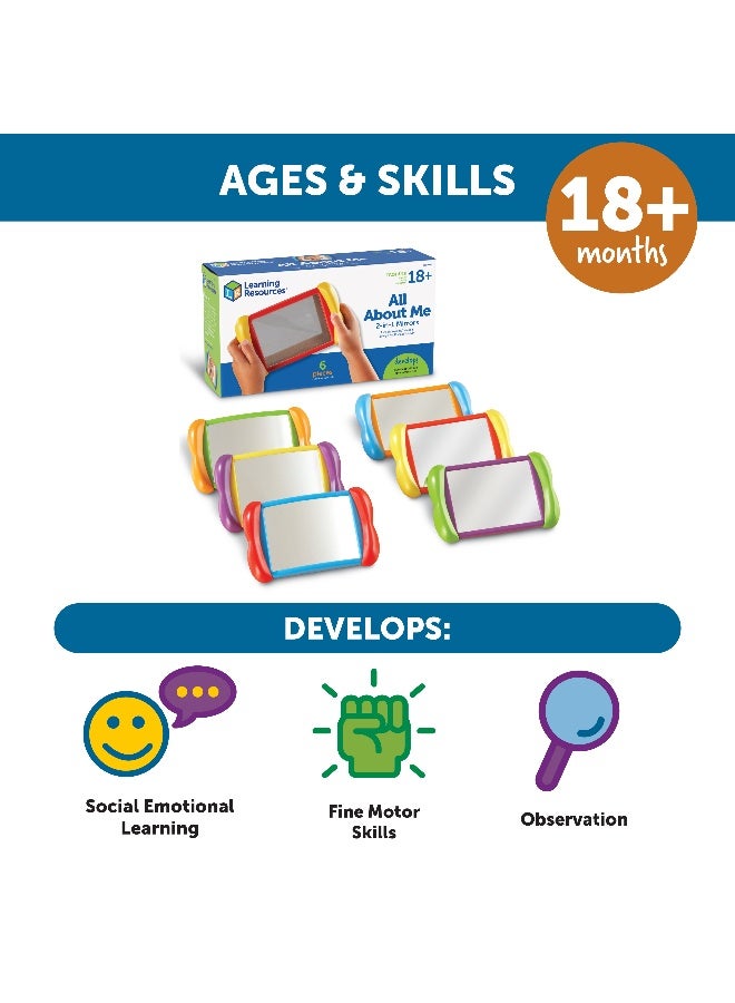 Learning Resources All About Me 2-In-1 Mirrors, Double-Sided Fun & Regular Mirrors For Self-Awareness, Develops Body & Emotional Skills, Set Of 6, Ages 2+ - Image 5