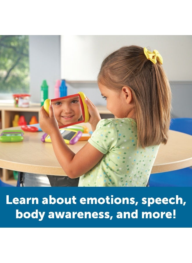 Learning Resources All About Me 2-In-1 Mirrors, Double-Sided Fun & Regular Mirrors For Self-Awareness, Develops Body & Emotional Skills, Set Of 6, Ages 2+ - Image 2