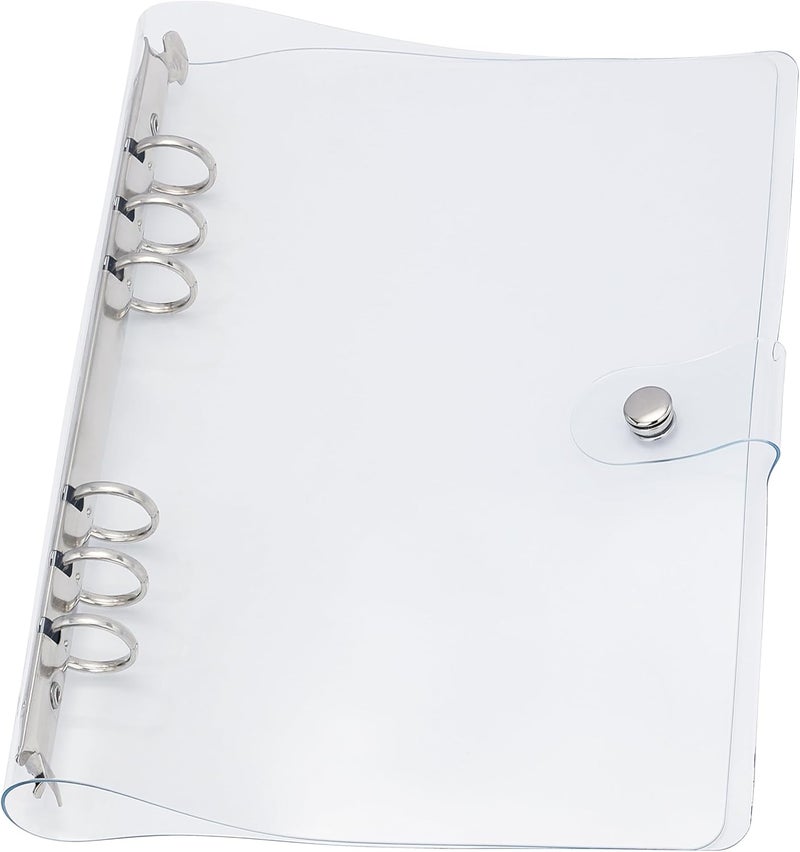 SICCOMA Journal Binder Cover A5 Clear Plastic Planner Cover Notebook Binder Refillable Notebook Shell (6.7”x9.2”) for Round-Ring Planner Pages (Inner Paper Not Included) - Image 1